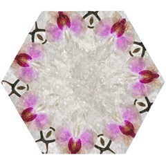 Orchidées Fleurs Abstrait Wooden Puzzle Hexagon by kcreatif