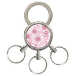 Pink flowers 3-Ring Key Chain Front