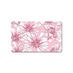 Pink flowers Magnet (Name Card) Front