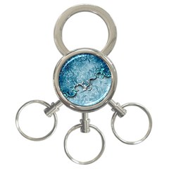 Wonderful Blue Flowers 3-ring Key Chain by FantasyWorld7