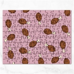 Turkey Leg Pattern - Thanksgiving Rectangular Jigsaw Puzzl by Valentinaart