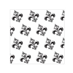 French France Fleur De Lys Metal Pattern Black And White Antique Vintage Small Satin Scarf (square) by Quebec