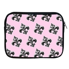 French France Fleur De Lys Metal Pattern Black And White Antique Vintage Pink And Black Rocker Apple Ipad 2/3/4 Zipper Cases by Quebec