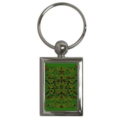 Love The Hearts On Green Key Chain (rectangle) by pepitasart