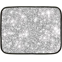 Silver And White Glitters Metallic Finish Party Texture Background Imitation Double Sided Fleece Blanket (mini)  by genx