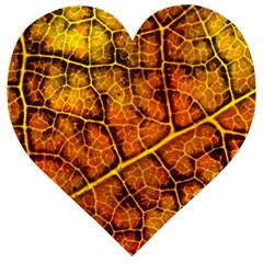 Autumn Leaves Forest Fall Color Wooden Puzzle Heart by Wegoenart