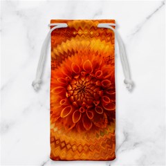 Abstract Dahlia Orange Autumn Jewelry Bag by Wegoenart