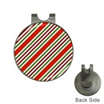 Christmas Color Stripes Hat Clips with Golf Markers Front