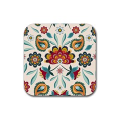 Baatik Print  Rubber Coaster (square)  by designsbymallika