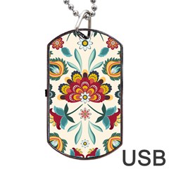 Baatik Print  Dog Tag Usb Flash (two Sides) by designsbymallika