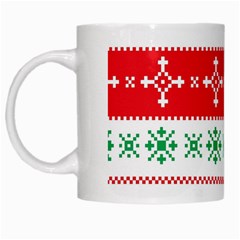 Ugly Christmas Sweater Pattern White Mugs by Sobalvarro