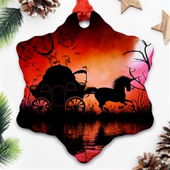 Drive In The Night By Carriage Ornament (snowflake) by FantasyWorld7