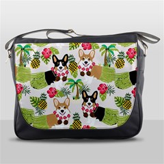 Corgis Hula Pattern Messenger Bag by Sapixe