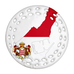 Monaco Country Europe Flag Borders Round Filigree Ornament (two Sides) by Sapixe