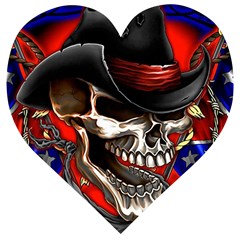 Confederate Flag Usa America United States Csa Civil War Rebel Dixie Military Poster Skull Wooden Puzzle Heart by Sapixe