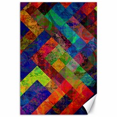 Abstract Colored Grunge Pattern Canvas 12  X 18  by fashionpod