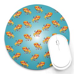 Pizza Love Round Mousepads by designsbymallika