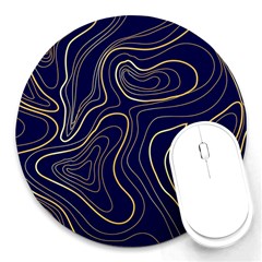 Golden Lines Pattern Round Mousepads by designsbymallika