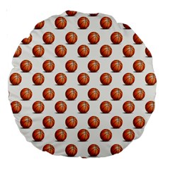 Orange Basketballs Large 18  Premium Round Cushions by mccallacoulturesports