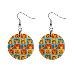 Cute Tiger Pattern Mini Button Earrings by designsbymallika