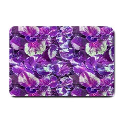 Botanical Violet Print Pattern 2 Small Doormat  by dflcprintsclothing