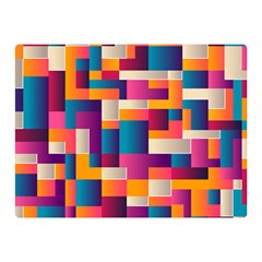 Abstract Geometry Blocks Double Sided Flano Blanket (mini)  by Bajindul