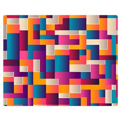 Abstract Geometry Blocks Double Sided Flano Blanket (medium)  by Bajindul