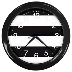 Black And White Large Stripes Goth Mime French Style Wall Clock (black) by genx