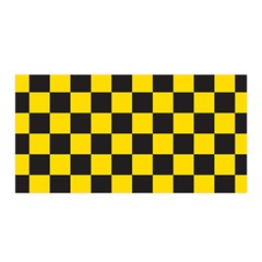 Checkerboard Pattern Black And Yellow Ancap Libertarian Satin Wrap by snek