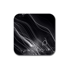 Photo Lumière Noir/gris Rubber Square Coaster (4 Pack)  by kcreatif