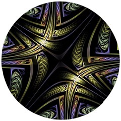 Fractal Texture Pattern Wooden Puzzle Round by HermanTelo