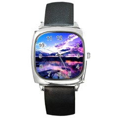 Photo Coucher Du Soleil Effet Galaxy Square Metal Watch by kcreatif