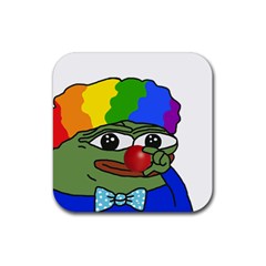 Clown World Pepe The Frog Honkhonk Meme Kekistan Funny Rubber Coaster (square)  by snek