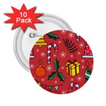 Colorful Funny Christmas Pattern 2.25  Buttons (10 pack)  Front