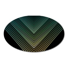 Abstract Colorful Geometric Lines Pattern Background Oval Magnet by Wegoenart