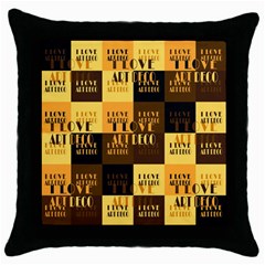 I Love Art Deco Typographic Motif Collage Print Throw Pillow Case (black) by dflcprintsclothing