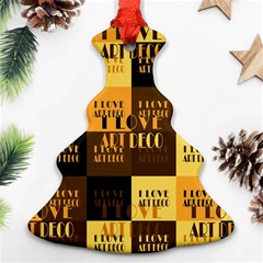 I Love Art Deco Typographic Motif Collage Print Ornament (christmas Tree)  by dflcprintsclothing