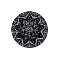 Black And White Pattern Rubber Coaster (round)  by Sobalvarro