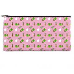 Green Elephant Pattern Pink Pencil Cases by snowwhitegirl