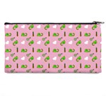 Green Elephant Pattern Pink Pencil Cases Back