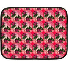 Doily Rose Pattern Watermelon Pink Fleece Blanket (mini) by snowwhitegirl