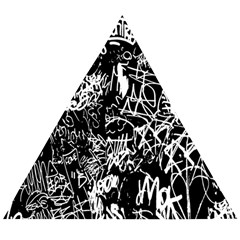 Graffiti Abstract Collage Print Pattern Wooden Puzzle Triangle by dflcprintsclothing