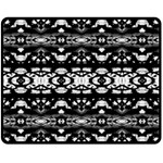 Black And White Modern Ornate Stripes Design Double Sided Fleece Blanket (Medium)  58.8 x47.4  Blanket Front