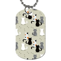 Cute Cat Seamless Pattern Dog Tag (one Side) by Vaneshart