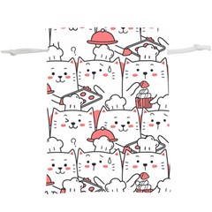 Cute Cat Chef Cooking Seamless Pattern Cartoon  Lightweight Drawstring Pouch (xl) by Vaneshart