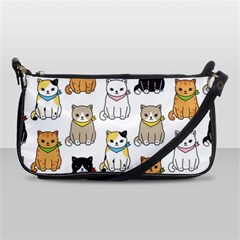 Cat Kitten Seamless Pattern Shoulder Clutch Bag by Vaneshart