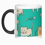 Seamless Pattern Cute Cat Cartoon With Hand Drawn Style Morph Mugs Left