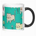 Seamless Pattern Cute Cat Cartoon With Hand Drawn Style Morph Mugs Right