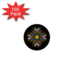 Fractal Flower Fantasy Pattern 1  Mini Buttons (100 Pack)  by Wegoenart