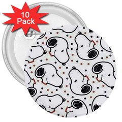 Dog Pattern 3  Buttons (10 Pack)  by Wegoenart